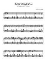 Téléchargez l'arrangement pour piano de la partition de Bon vigneron en PDF
